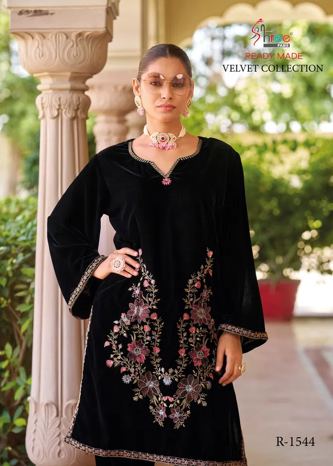 R 1544 By Shree Winter Wear Velvet Pakistani Top With Bottom Wholesale Price In Surat