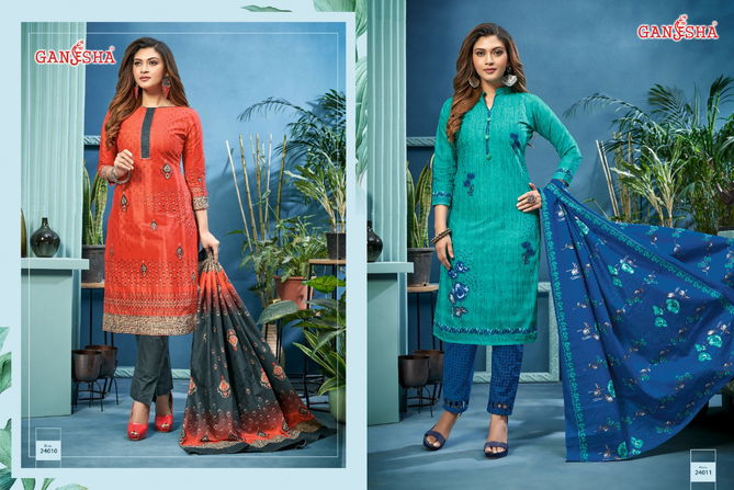 Ganesha Patiyala 24 Latest Designer Casual Regular Wear Printed Cotton Dress Material Collection
