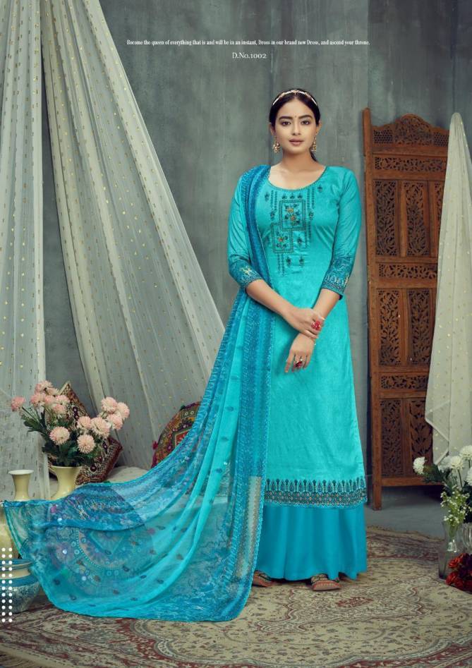 ROLI MOLI SARINA Latest fancy festive Wear Pure Glace cotton Designers Embroidery Readymade Salwar suit collection