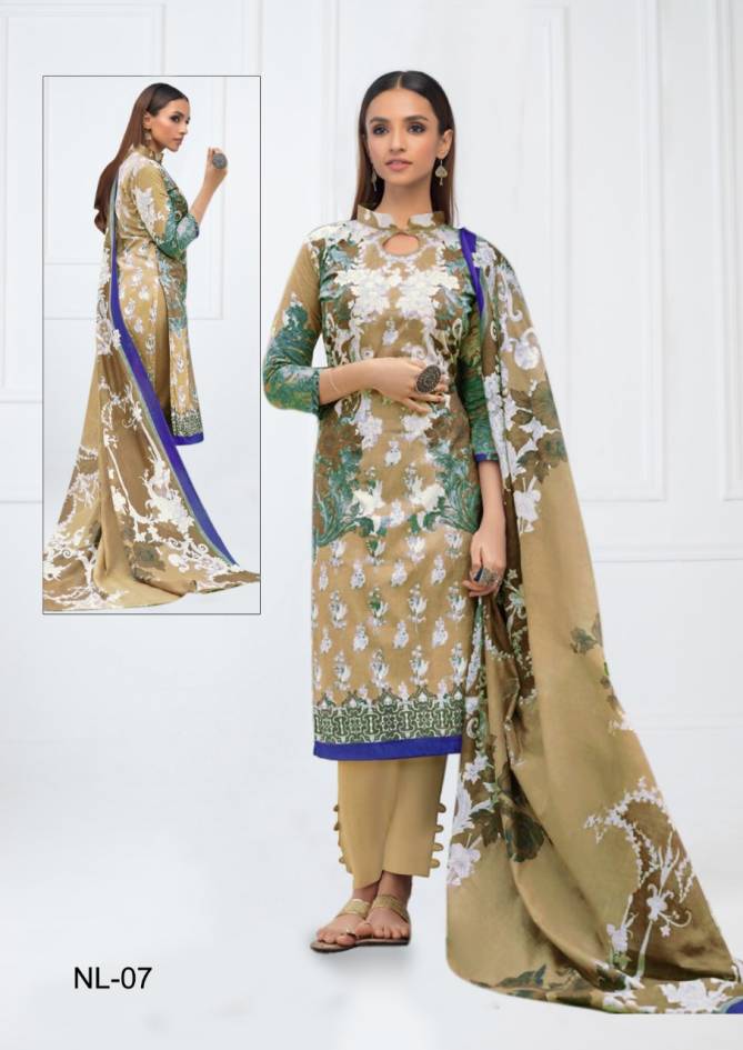 Nikhaar Karachi Cotton Printed Designer Casual Regular Wear Luxury Dress Material Collection
