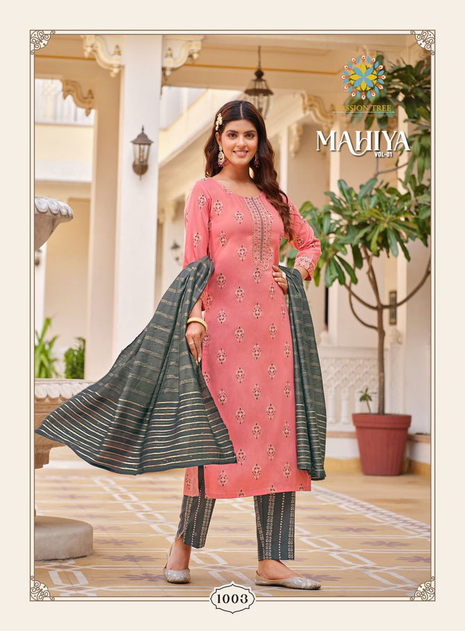 Mahiya Vol 1 By Passion Tree Straight Kurti With Bottom Dupatta