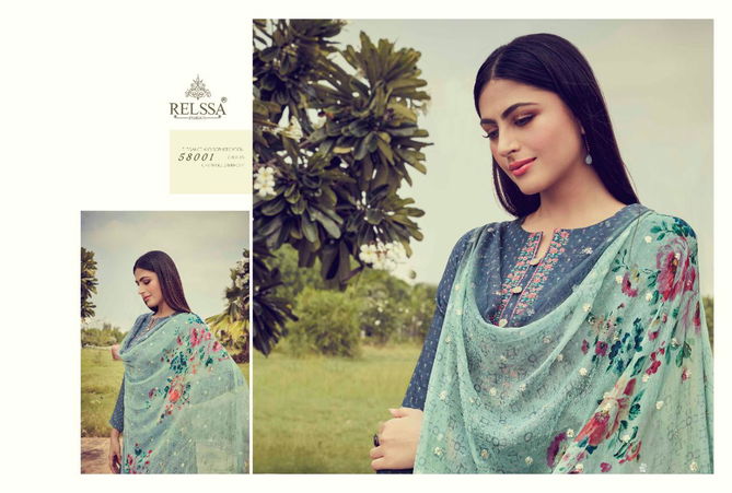 RELSSA SANGAM Latest Fancy Design Festive Wear Pure Cotton Embroidery Work With Digital Print Top With Dupatta Collection  