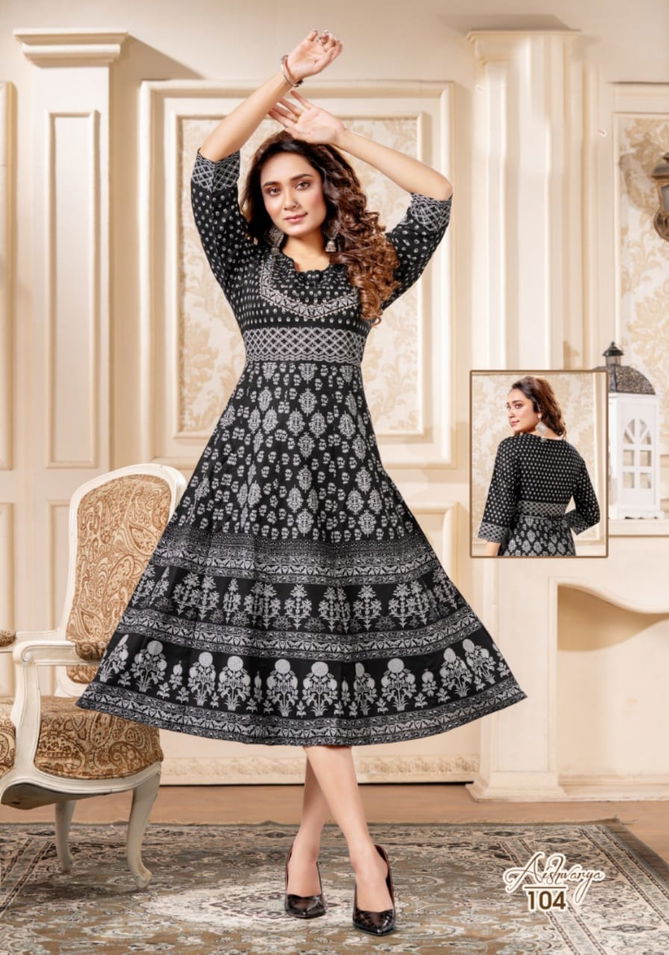 Beauty Queen Aishwarya Fancy Ethnic Wear Rayon Anarkali Kurti Collection