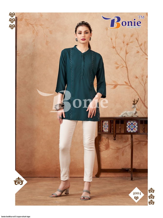 Berkha Vol 4 By Bonie Rayon Short Top Wholesale Market In Surat