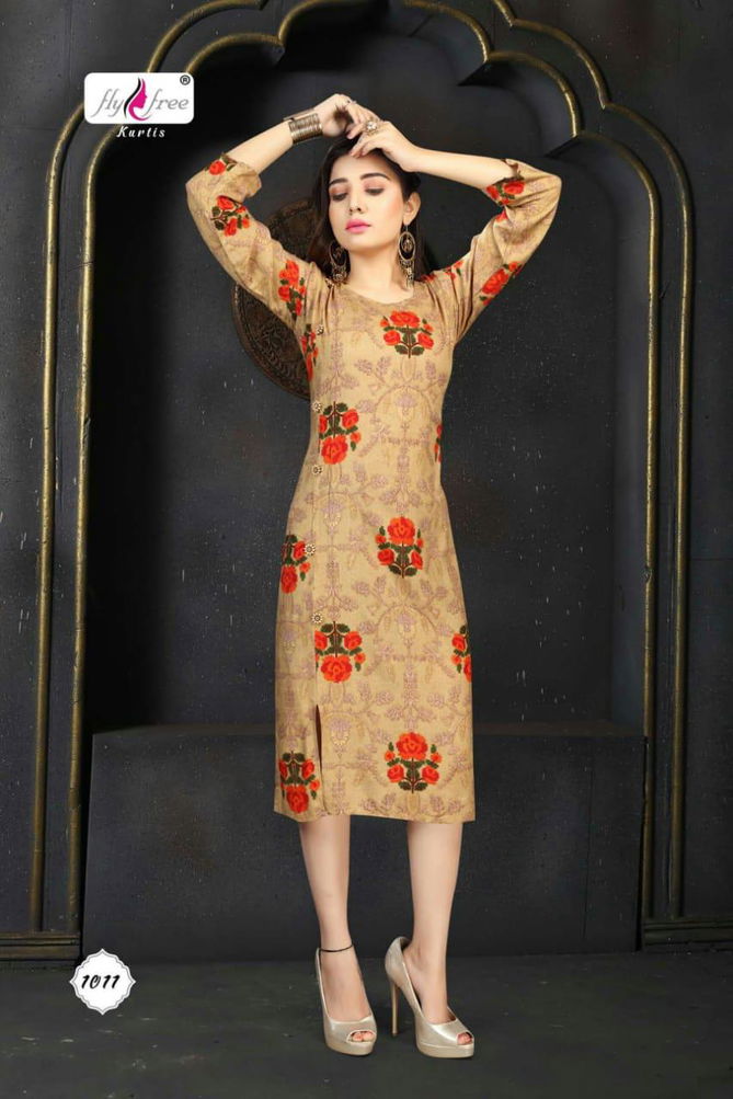 Fly Free Suduko 2 Latest Fancy Designer Stylish Casual Wear	Rayon Long Kurti Collection
