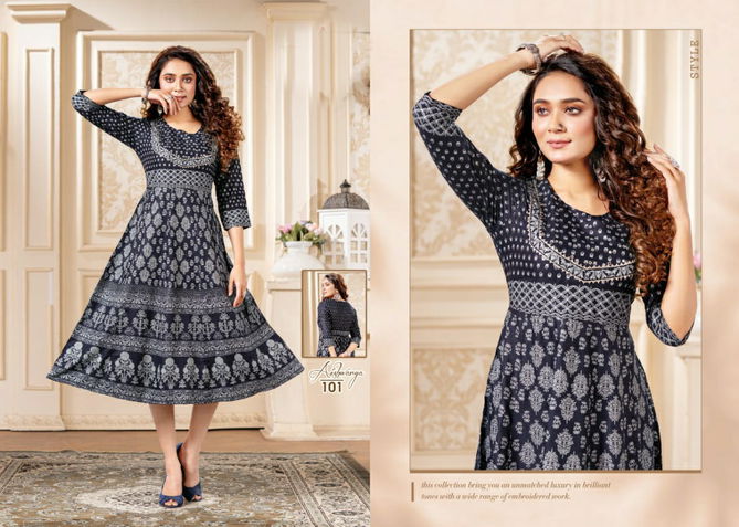 Beauty Queen Aishwarya Fancy Ethnic Wear Rayon Anarkali Kurti Collection