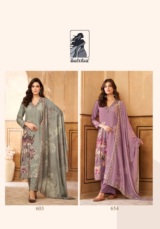 Firdos By Sahiba Muslin Silk Digital Printed Dress Material Orders In India