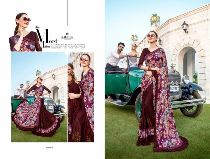 Kalista Khushi Latest Designer Party Wear Wedding Wear Flur Border Vischitra Silk Saree Collection 