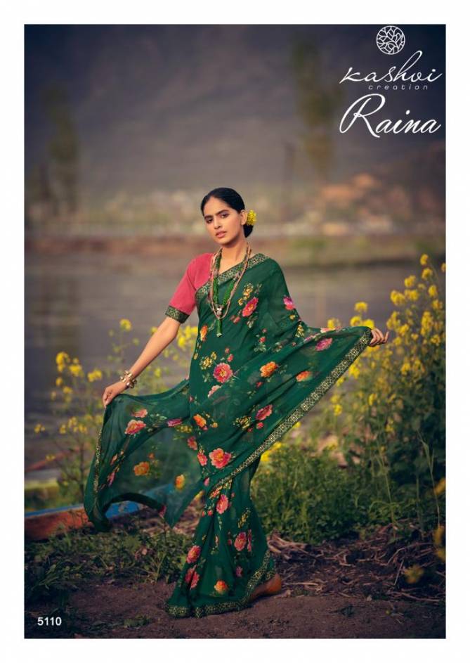 Kashvi Raina Georgette Ethnic Wear Designer Printed Saree Collection
