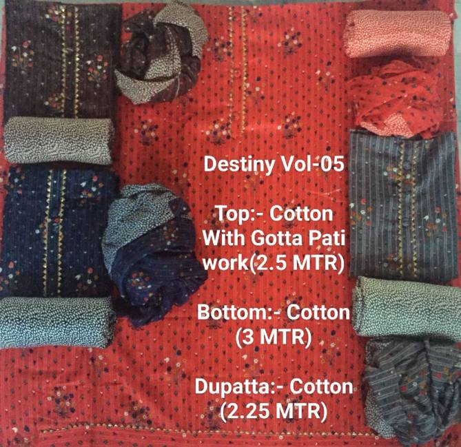 Destiny 5 New Heavy Fancy Wear Cotton Designer Dress Material Collection