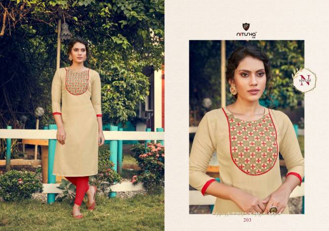 Nitisha Fogg 2 Latest Fancy Casual Regular Wear Cotton Embroidery Kurtis Collection
