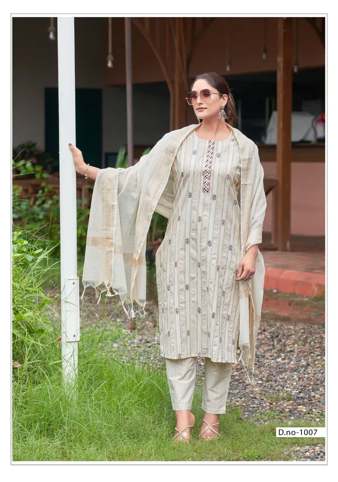 Liza Vol 2 By Mystic 9 Cotton Handloom Kurti With Bottom Dupatta Exporters In India