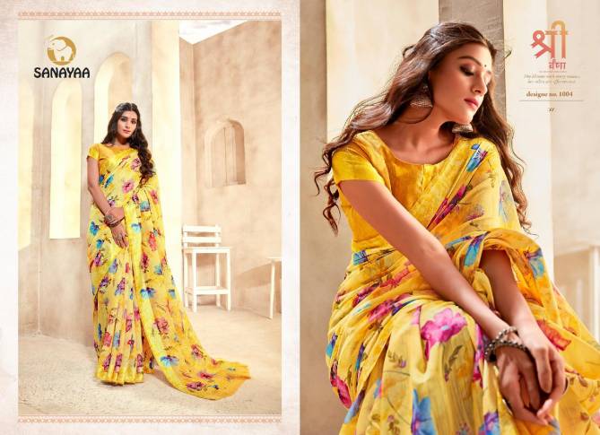Sanayaa Amelia Latest Fancy Designer silk Casual Wear Linen Printed Saree Collection
