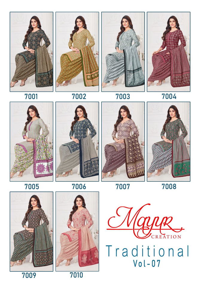 Traditional Vol 7 By Mayur Cotton Dress Material Wholesale Market In Surat