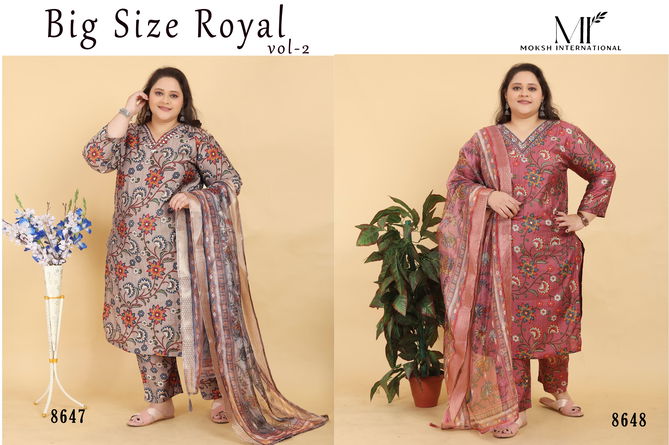 Big Size Royal Vol 2 By Moksh Lichi Viscose Kurti With Bottom Dupatta Exporters In India