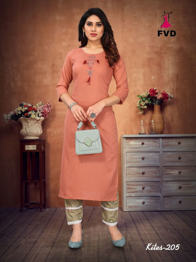 Kites 2 Fancy Ethnic Wear Rayon Kurti With Bottom Collection