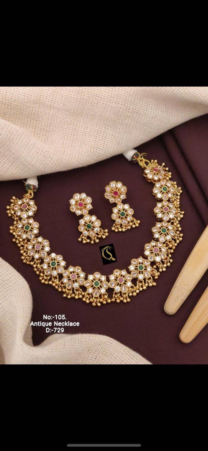 729 Designer Brass High Antique Necklace Set Suppliers In India