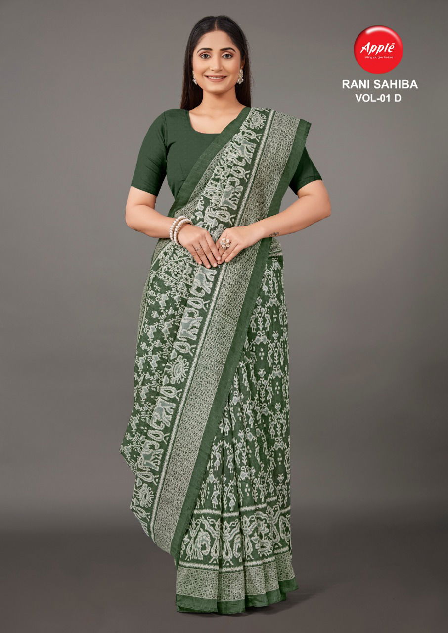 Apple Rani Sahiba 1 Latest Ethnic Wear Bhagalpuri Silk Printed Saree Collection