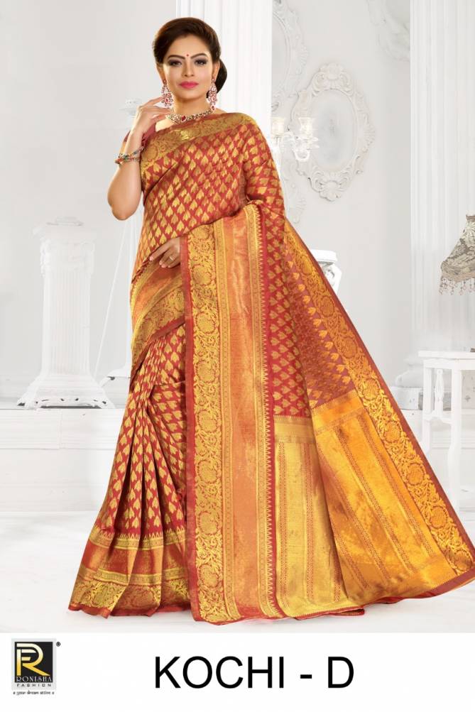 Ronisha Kochi Exclusive Silk With Pure Jari Festive Wear Designer Saree Collection
