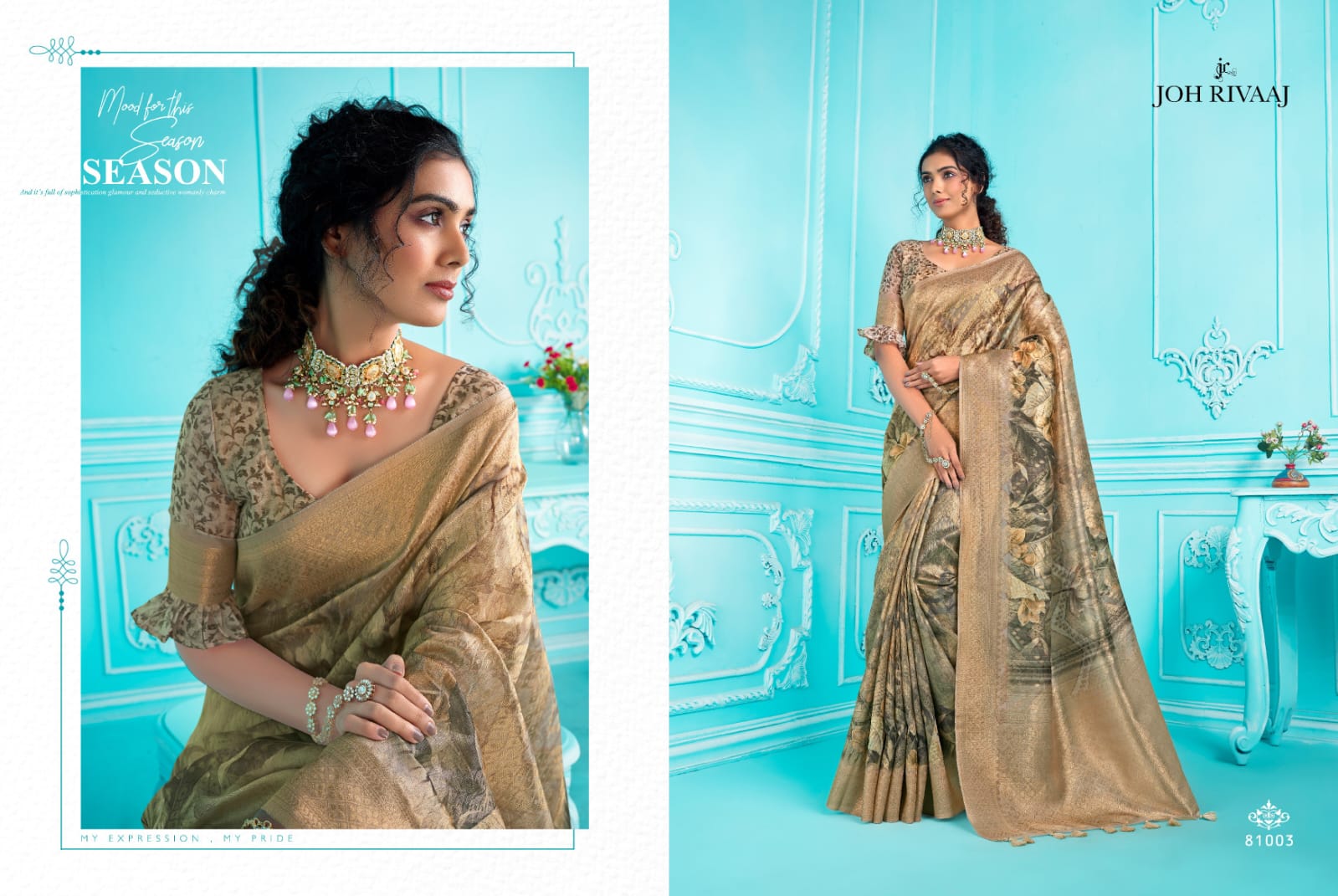 Jarosa By Joh Rivaaj Organza Designer Sarees Catalog