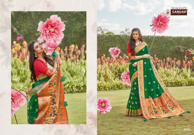 Sangam Pattu Latest Fancy Designer Festive Wear Silk Pure Soft Silk Saree Collection
