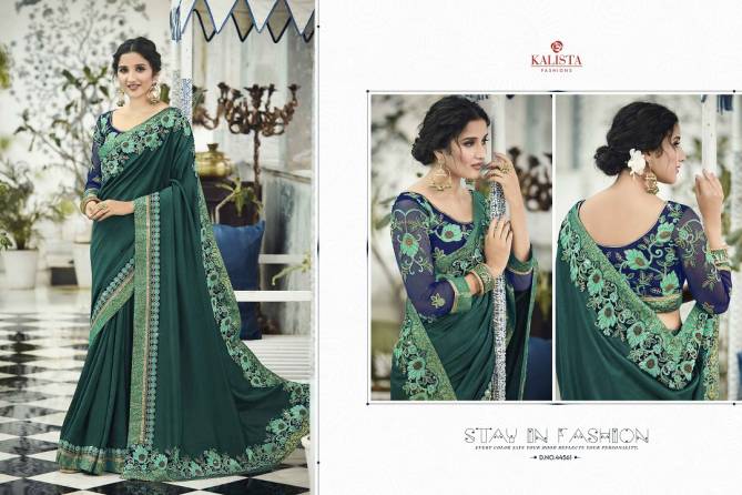 Kalista Glorious 9 Exclusive Wedding Wear Designer Heavy Border Vichitra Silk Saree Collection

