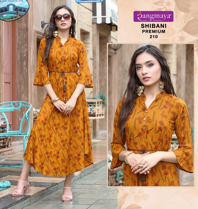 Rang Maya Shibani Premium 2 Rayon Printed Ethnic Wear Designer Fancy Long Kurti Collection
