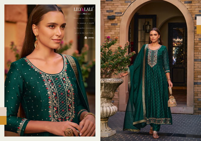 Anarkali By Lily And Lali Long Kurti With Bottom Dupatta Suppliers In India