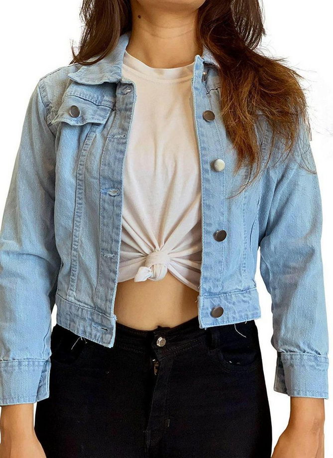 Swara Denim Jacket 2 Latest fancy Party Western Wear Denim Ladies Top Collection
