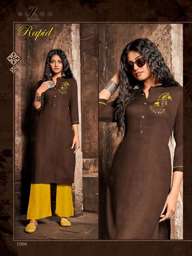 Z Black Rapid Latest Exclusive Collection Of Designer Casual Wear Kurtis With Plazzo 