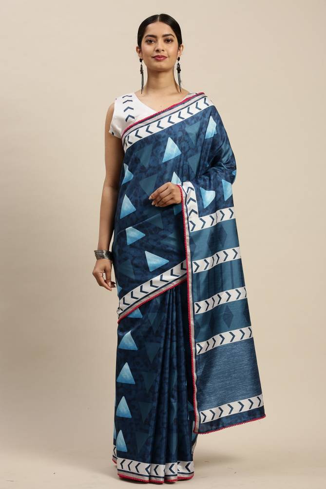 Indigo 1.2 Latest Fancy Designer Regular Casual Linen Cotton Printed Saree Collection
