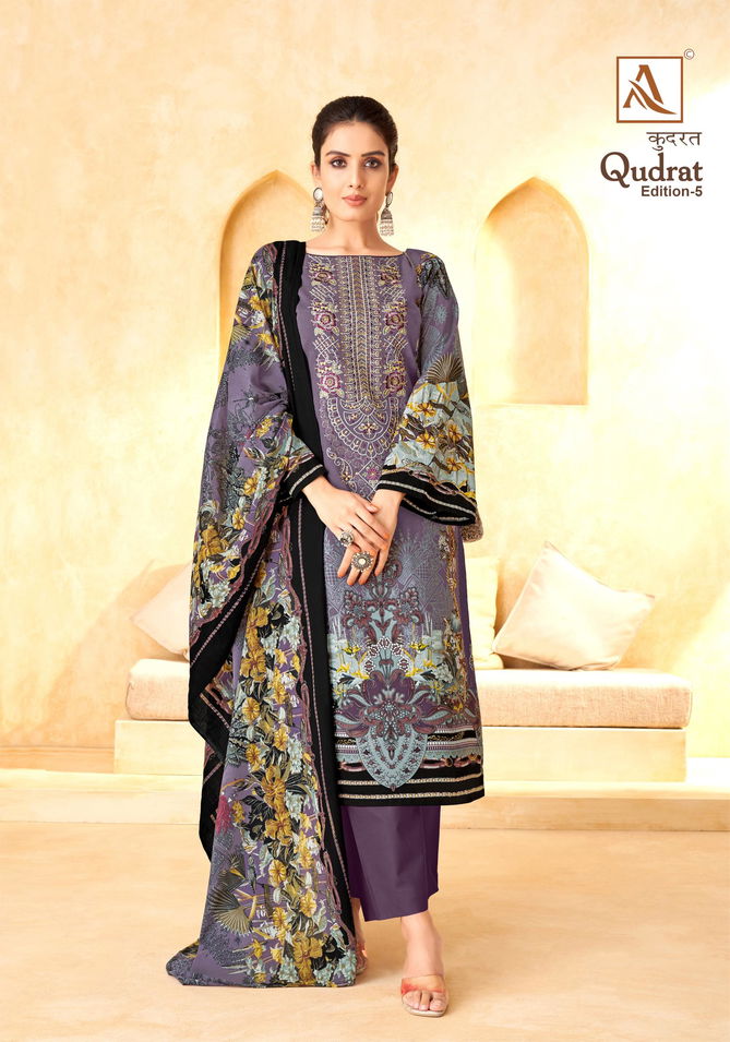 Qudrat 5 By Alok Suit Pakistani Printed Cambric Cotton Wholesale Dress Material In Surat 