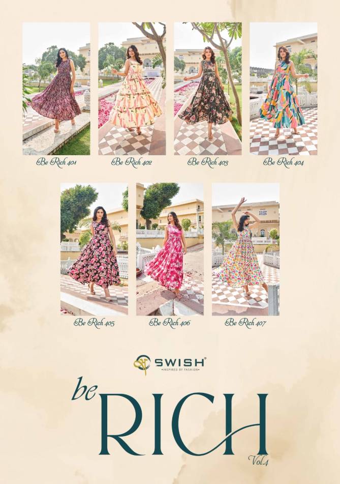Swish Be Rich Vol 4 Wholesale Long Anarkali Kurtis Orders In India
