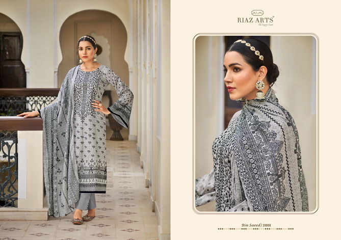 Bin Saeed Vol 3 By Riaz Arts Lawn Digital Printed Dress Material Orders In India