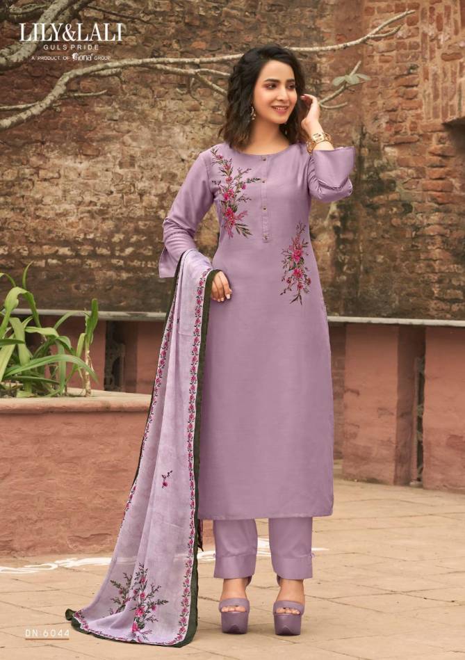 LILY & LALI FABULOLUS Latest Fancy Designer Heavy festive Wear Fine Brush Print with Handwork on Bemberg Silk Raedymade Salwar Suit Collection
