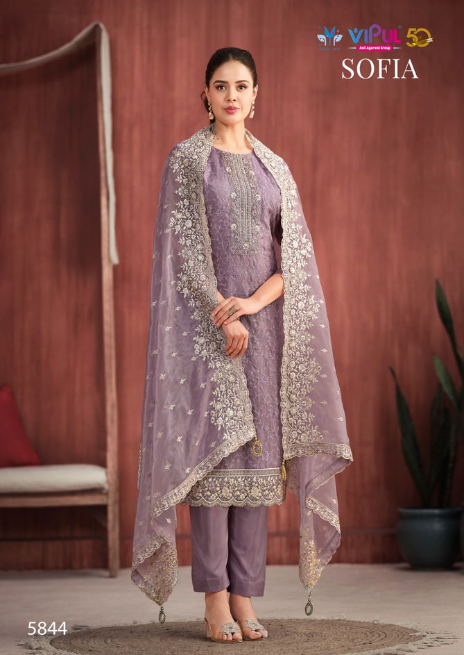 Sofia By Vipul Embroidered Organza Salwar Kameez Wholesale Market In Surat Wit Price