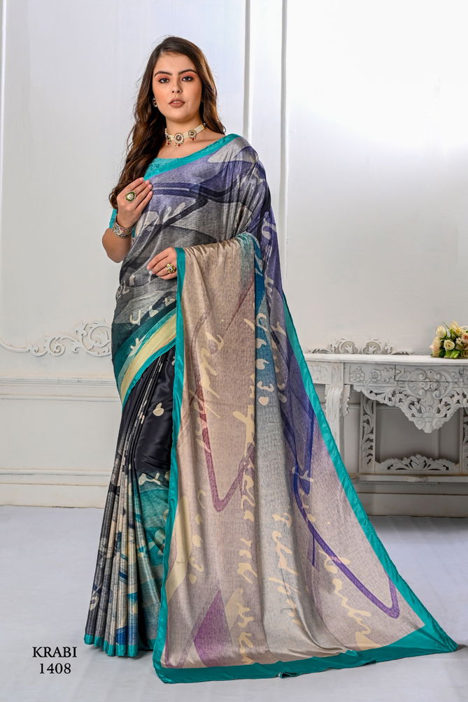 Krabi By Jivora 1404 To 1421 Crepe Digital Printed Casual Wear Surat Saree Wholesale Market