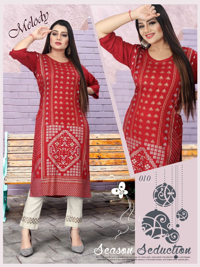 Akhand Jyot Melody Latest Ethnic Wear Rayon Designer Kurti Collection