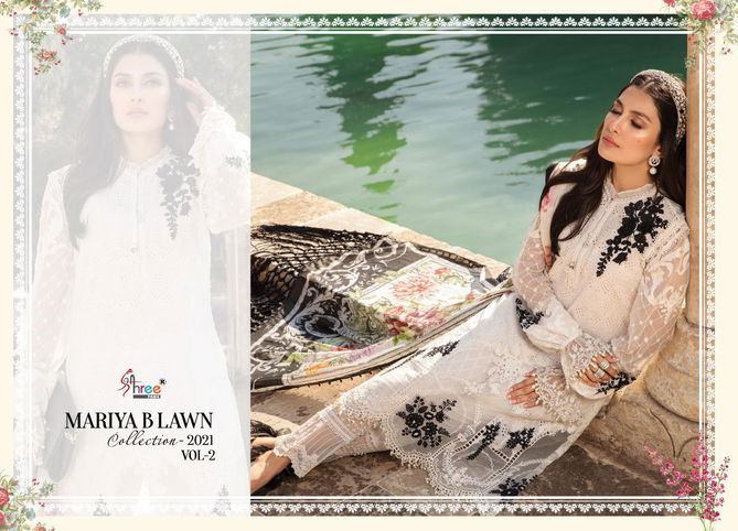 Shree Mariya B Lawn Collection 2021 Vol 2 Latest Fancy Festive Wear Pure Lawn Worked Pakistani Salwar Suits Collection
