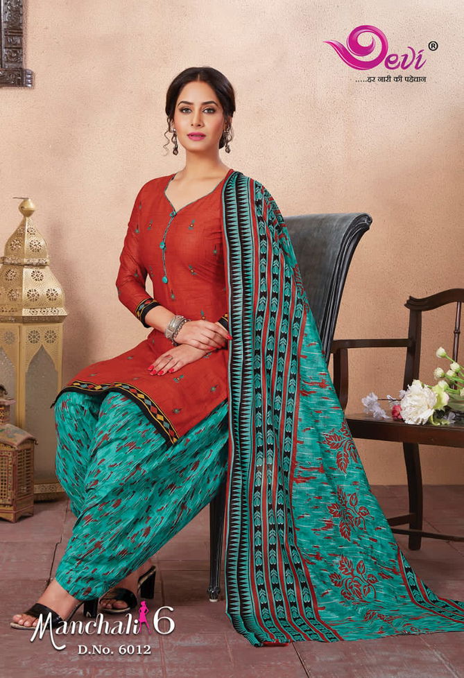 Devi manchali 6 Latest Fancy Regular casual wear printed cotton collection
