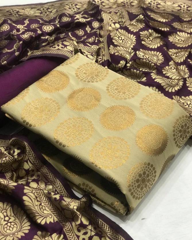 Banarasi Silk Dress 30 Latest Designer  Casual Wear Dress Material Collection