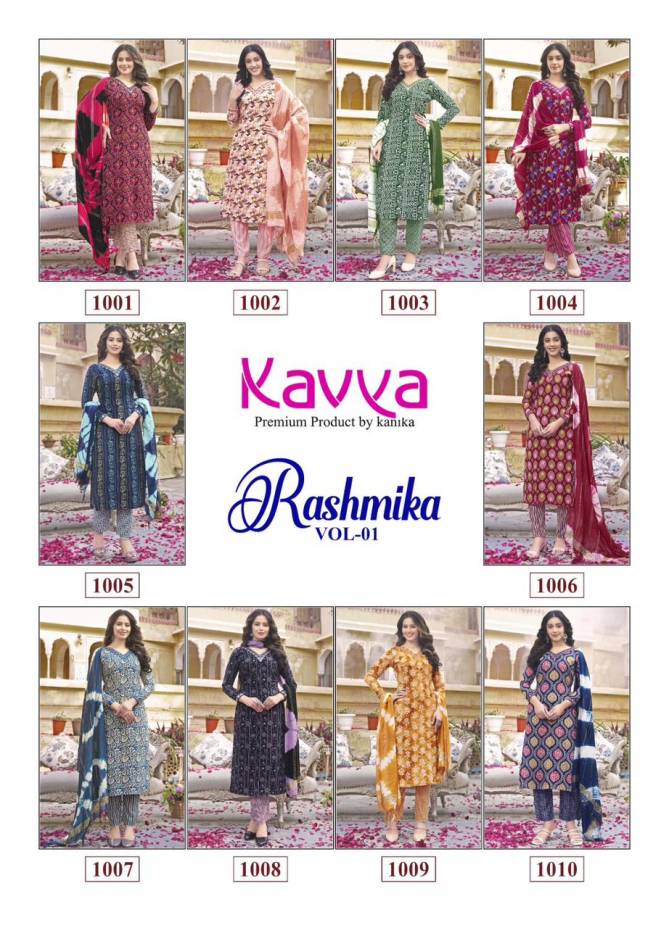 Kavya Rashmika Vol 1 Printed Straight Kurti With Bottom Dupatta Wholesale Clothing Suppliers In India