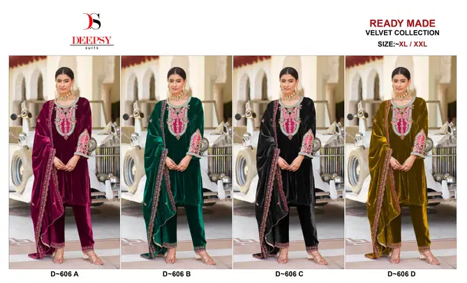 D 606 A To D By Deepsy Velvet Pakistani Readymade Wholesale Online