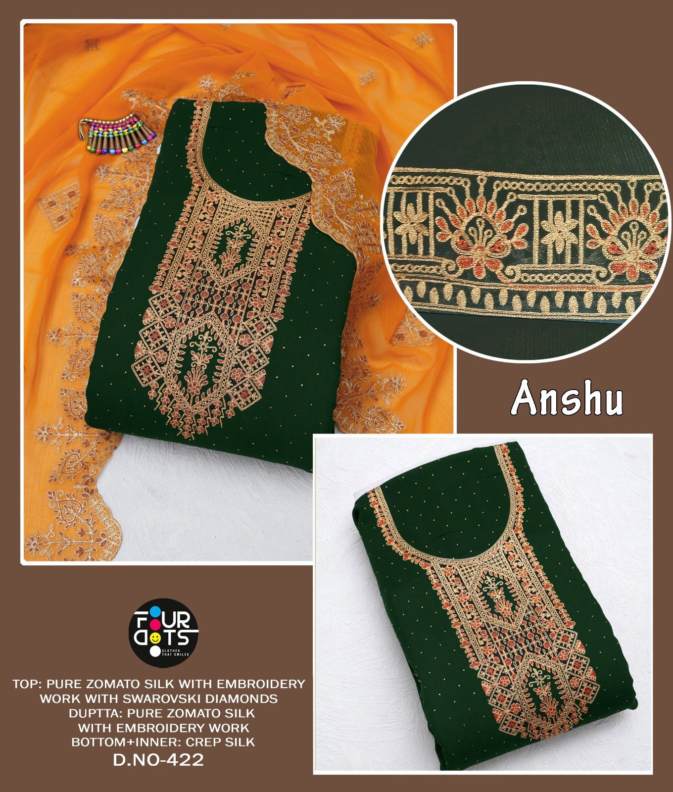 Anshu 421 To 424 Non Catalog Dress Material Suppliers In India