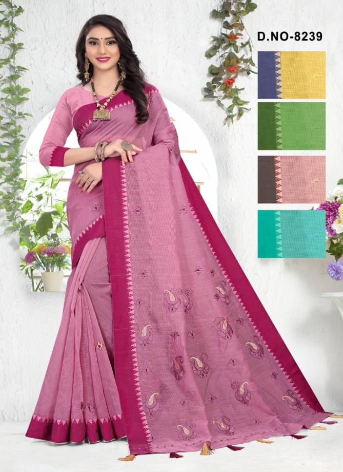 Haytee Kavita 8239 Latest Casual Wear Handloom Cotton Worked Saree Collection