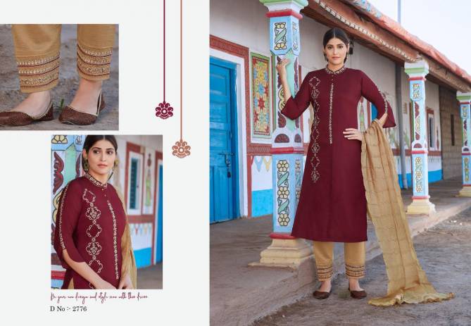 Rangoon Foram Latest Fancy Designer Feative Wear Chinon With Value Adition Work Long Kurti Readymade Collection
