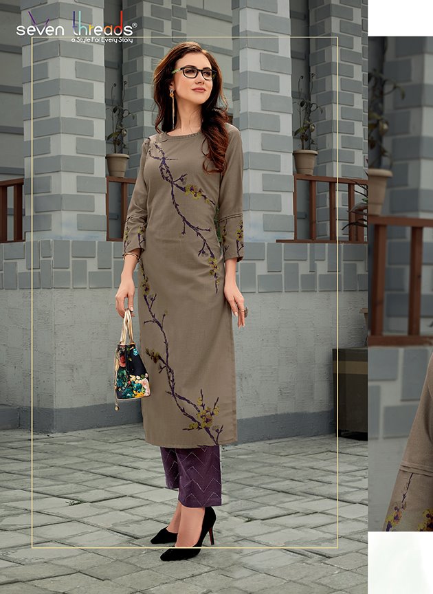 Seven Threads Viviana Latest Feavy Designer Casual Wear Kurti Collection With Bottom 