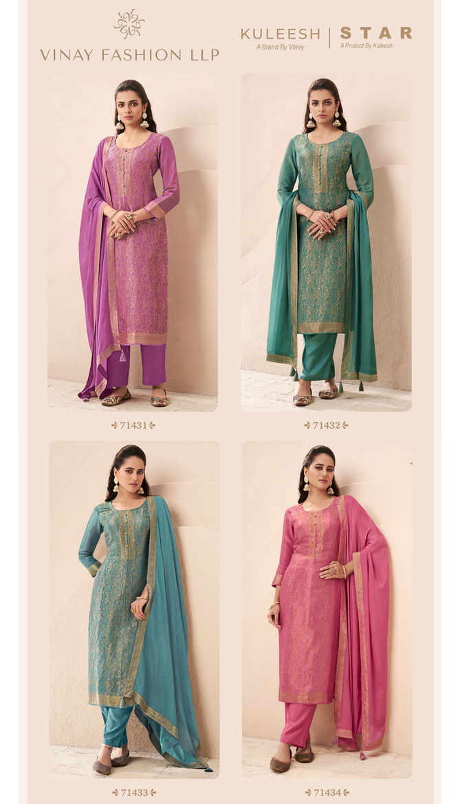 Star By Vinay Kuleesh Simmer Jacquard Salwar Suit Surat Exporters In India