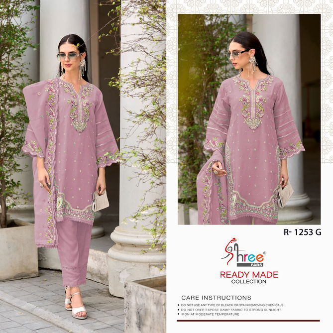 R 1253 By Shree Fabs Organza Readymade Suits Wholesale Price In Surat