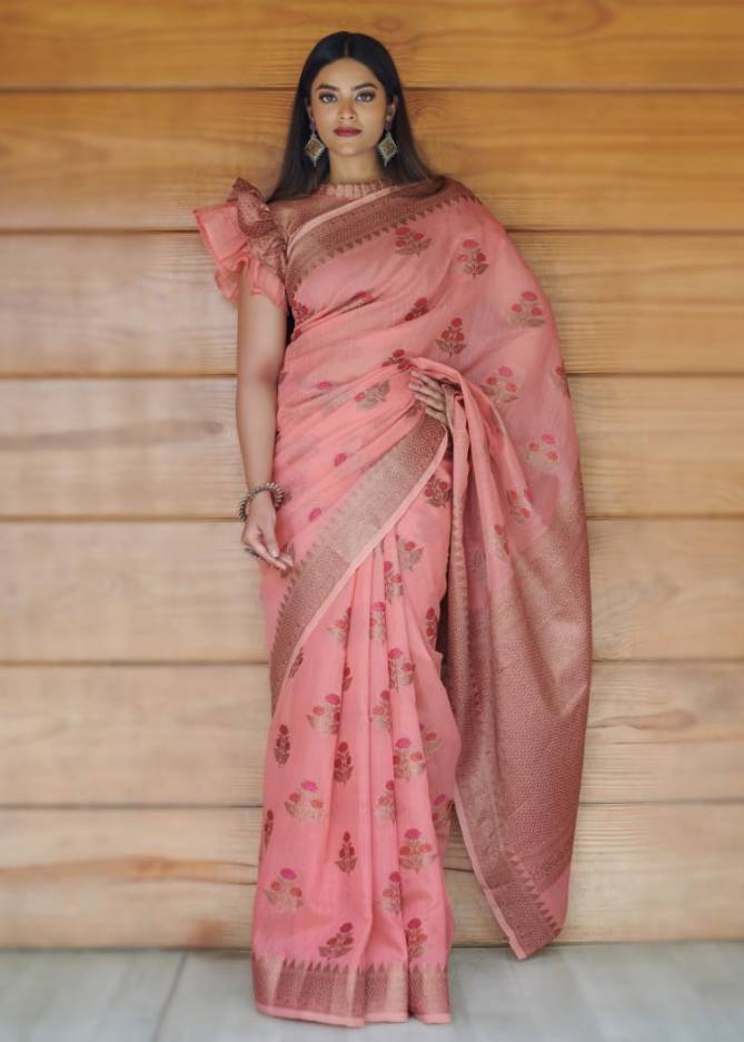 Rajyog Swaruchi Latest Fancy Designer Casual Wear Silk Soft Linen Saree Collection

